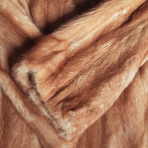 1960s Kosky Beige Mink Vintage Fur Shawl CollarJacket Coat - Picture 4 of 13